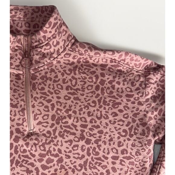Tek Gear Ultrasoft Fleece Leopard Quarter Zip Pullover Women’s M Pink Cheetah - Picture 4 of 10
